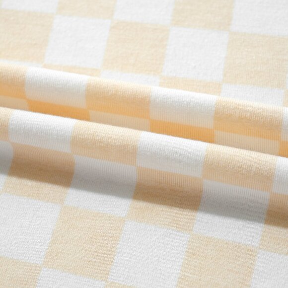 Beige Checkered Print Long Sleeve Top and Pants Lounge Set - Picture 7 of 13